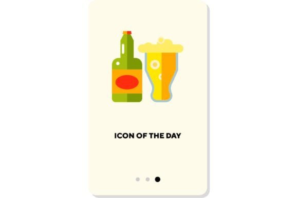 Alcoholic Drinks Flat Icon. Glass of Foa: Elevating Digital Hospitality Design