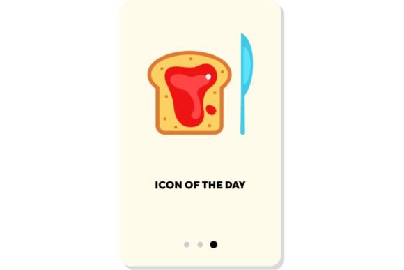 Bread Flat Icon: Toast with Jam Isolated