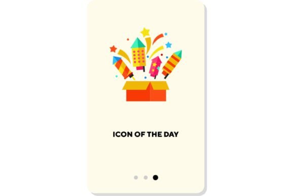 Bringing Joy to Digital Spaces with Colorful Toys Flat Icon. Firework, Amuse
