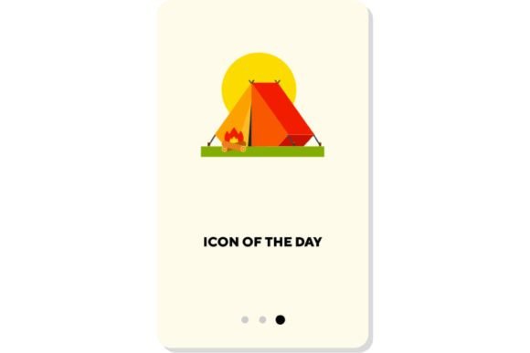 Camping Flat Vector Icon: Travel Tent Guide