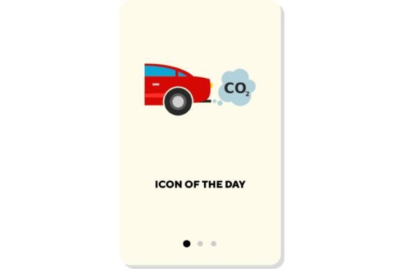 Decoding the Car Engine Flat Vector Icon and Carbon Dioxide Emissions Symbol