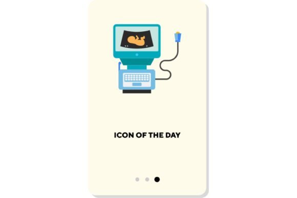 Pregnancy Flat Icon. Ultrasound Scanning: Visual Clarity for Modern Healthcare and Digital Design