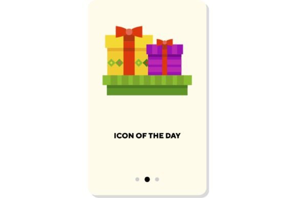 Present Box Flat Icon: Birthday and Christmas Vector Design