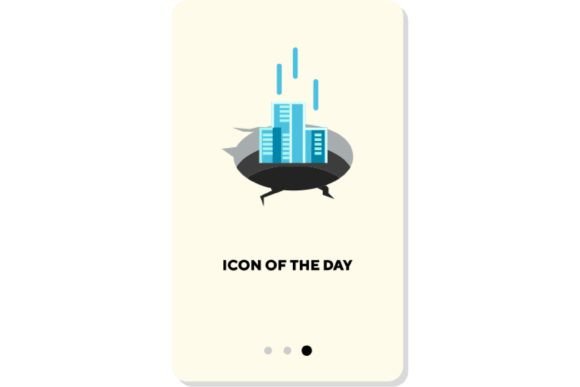 Skyscrapers Flat Icon. High Destruction: Visualizing Risk in Modern Design