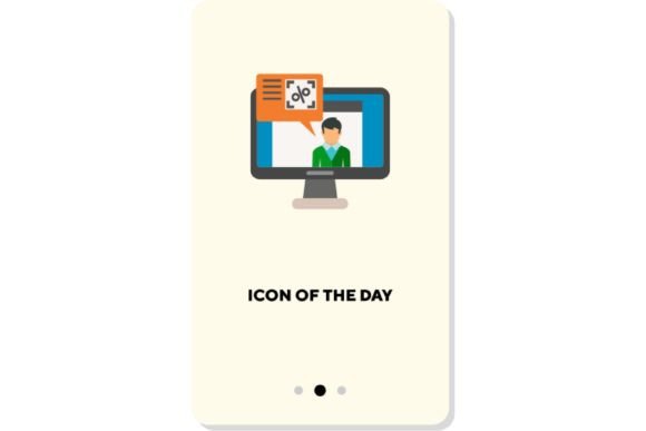 Watching TV Thin Flat Icon: News & Ads